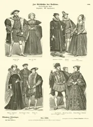 Kostüme des englischen und schottischen Königshauses und Adels, 16. Jahrhundert