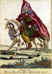 Kroatischer Krieger auf einem Pferd