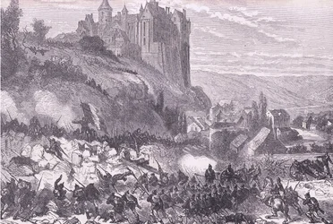 Verteidigung von Chateaudun, Cassells Geschichte des Krieges zwischen Frankreich und Deutschland, veröffentlicht von Cassell and Company Limited, ca. 1890