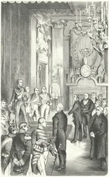 Deputation des Frankfurter Parlaments bietet König Friedrich Wilhelm IV. die deutsche Krone an, 1849