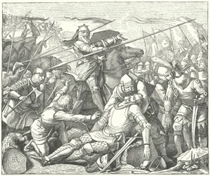 Eberhard II., Graf von Württemberg, in der Schlacht bei Döffingen