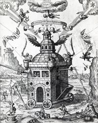 Frontispiz des Collegium Fama Fraternitatis von Theophilus Schweighardt, 1618