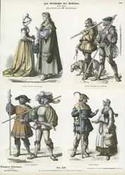 Deutsche Kostüme, frühes 16. Jahrhundert