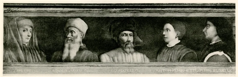 Giotto di Bondone, Paolo Uccello, Donatello, Antonio Manetti, Filippo di der Brunellesco