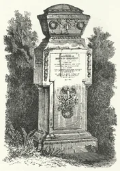 Grabstein des russischen Schriftstellers und Wissenschaftlers Mikhail Lomonosov