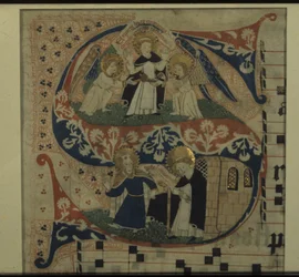 Illuminierter Buchstabe S aus einem Antiphon