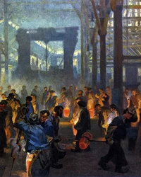 Innenansicht einer Metallurgie-Fabrik im Jahr 1908. Nach Jugend