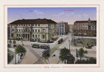 Leipzig, Blücherplatz (Farblithografie)