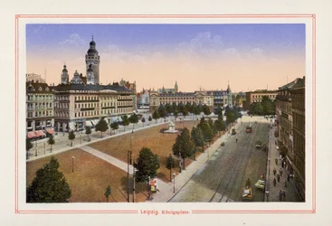 Leipzig, Königsplatz (Farblithografie)