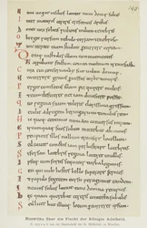 Manuskript von Hrotswitha von Gandersheim über die Flucht von Königin Adelheid