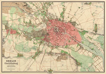Karte von Berlin, gedruckt vom Königlichen Lithographischen Institut, Berlin, 1857