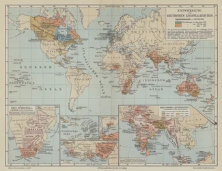 Karte, die die Expansion des Britischen Empire zeigt