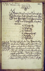 Memorandum des Kanzlers der Universität Halle, das der Annexion Schlesiens zustimmt