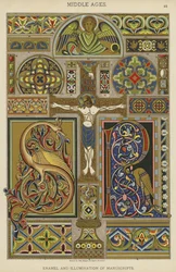 Mittelalter, Emaille und Beleuchtung von Manuskripten