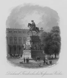 Denkmal für Friedrich den Großen, Berlin (Stahlstich)