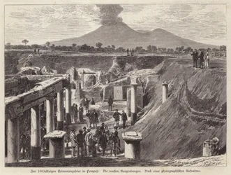 Neue Ausgrabungen in Pompeji, Italien (Stich)