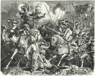 Nikolaus, Graf von Salm, kämpft gegen die Türken bei der Belagerung von Wien