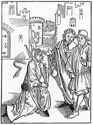 Von der Verachtung und Verachtung der Armut, Illustration aus Alexander Barclays englischer Übersetzung von 