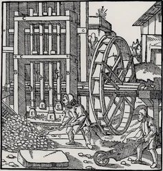 Überschüssiges Wasserrad, aus 