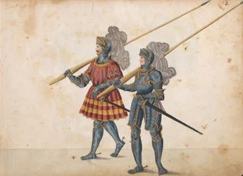Parade für ein Turnier, ca. 1640 (Feder und Tinte, Aquarell und Waschungen)