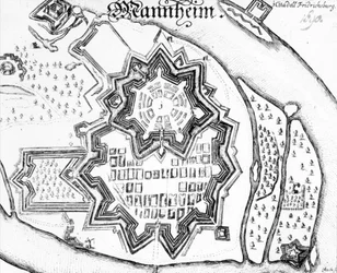 Plan von Mannheim, Deutschland 1690