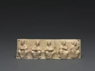 Plakette von einem tragbaren Altar: Christus und die Apostel, Unteres Rheintal, 1050-1100