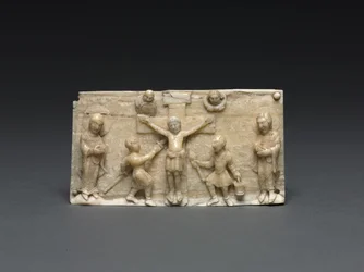 Plakette von einem tragbaren Altar: Die Kreuzigung, Niederrhein, 1050-1100