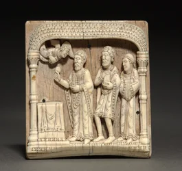 Plakette von einem tragbaren Altar: Zacharias am Altar, ca. 1100-1125