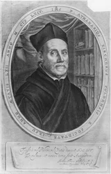Porträt von Athanasius Kircher, deutscher Gelehrter, im Alter von 62 Jahren