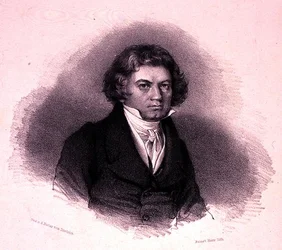 Porträt von Ludwig van Beethoven (1770-1827), graviert von Faustin Herr