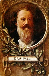 Postkarte mit Johannes Brahms (1833-97)