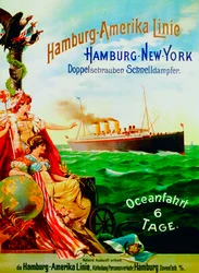 Plakat zur Werbung für die Hamburg-Amerika-Linie, 1897