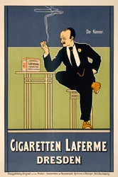 Plakat für Laferme Zigaretten, veröffentlicht von Grimme & Hempel, Leipzig