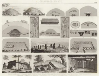 Prähistorische Grabkammern. Illustration für Bilder-Atlas