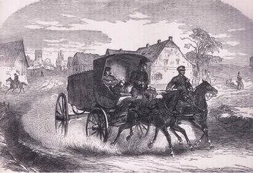 Preußischer Militärposten, aus Cassells Geschichte des Krieges zwischen Frankreich und Deutschland, veröffentlicht von Cassell and Company Limited, ca. 1890