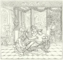 Römische Dame bei ihrer Toilette (Stich)