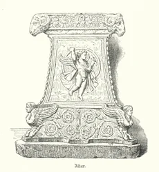 Römischer religiöser Altar (Gravur)