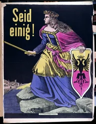 Seid Einig!, Deutsches patriotisches Plakat, ca. 1870