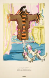 Spazierengehen …?!, Werbung für Kostüm von Hermann Gerson, aus Styl, veröffentlicht 1922