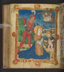 Das Martyrium der heiligen Dorothea (Tinte & Farbe auf Pergament)