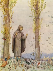 St. Franziskus predigt den Vögeln