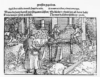 Steinmetze bei der Arbeit