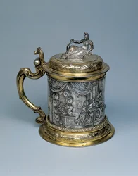 Krug, der Körper mit einer Szene von Alexander und der Legende des Gordischen Knotens, Danzig, ca. 1680