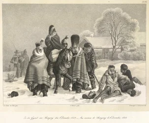Der Rückzug aus Moskau, 3. Dezember 1812, Illustration aus 