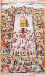 Die Stämme Israels versammeln sich um die Bundeslade in der Sinai-Wüste nach dem Exodus aus Ägypten, um 1630