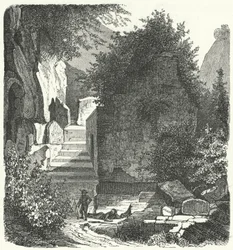 Grab des römischen Dichters Vergil, Posillipo, Neapel (Stich)