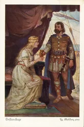 Tristan reicht Isolde den Liebestrank