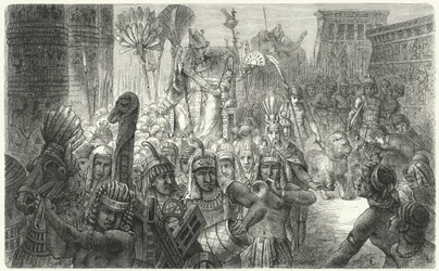 Triumphzug eines altägyptischen Pharaos (Stich)