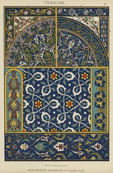 Türkisch, Architektonische Ornamente in glasiertem Ton
