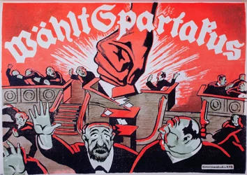 Wählt Spartakus, Wahlplakat des Spartakusbundes, 1918